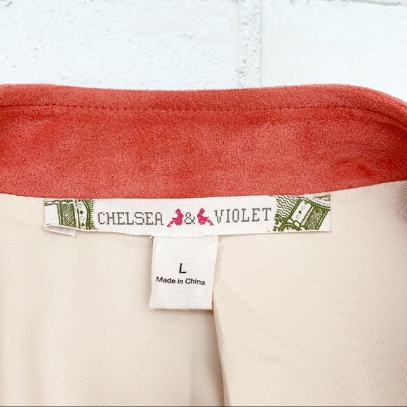 Chelsea & Violet Coral Moto Faux Suede Jacket - Picture 4 of 8